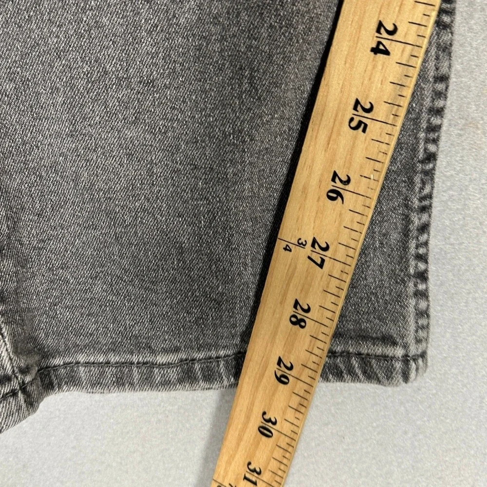 Levis 505 Jeans Mens 38X29 Grey Regular Fit Straight Distressed Stretch Denim